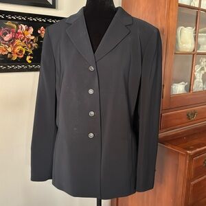 80’s Kasper A.S.L. Petite Size 16 Blazer Jacket Shoulder Pads Black